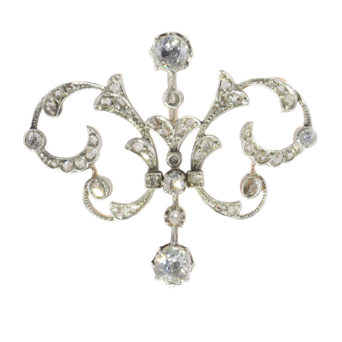 Victorian diamond double purpose jewel can be worn as pendant or brooch by Onbekende Kunstenaar