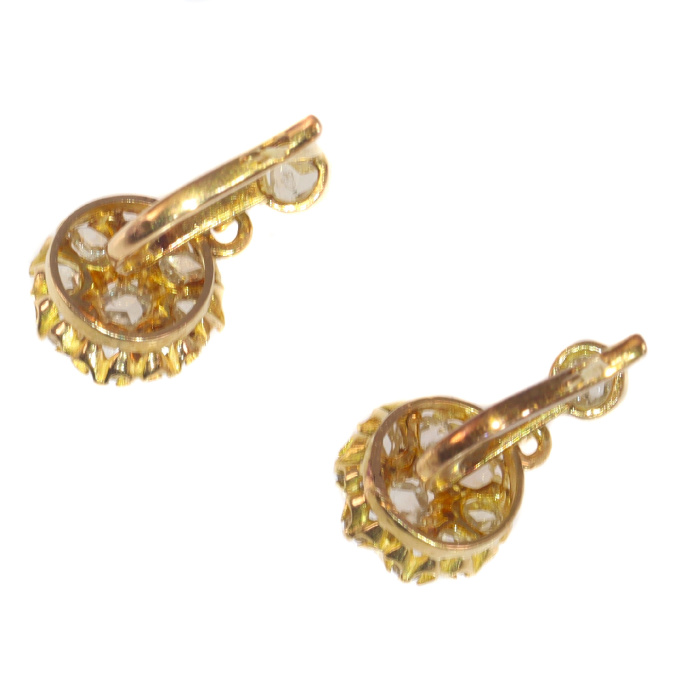 Victorian rose cut diamond earrings by Artiste Inconnu