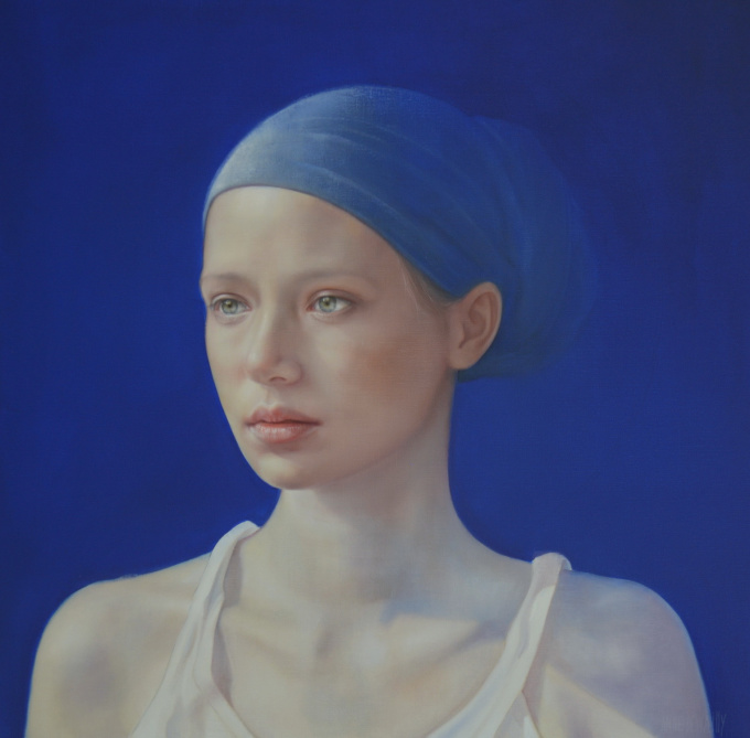 Anne Dewailly Blue Dream  Original oil painting 100 x 100 cm y 2024 by Anne Dewailly
