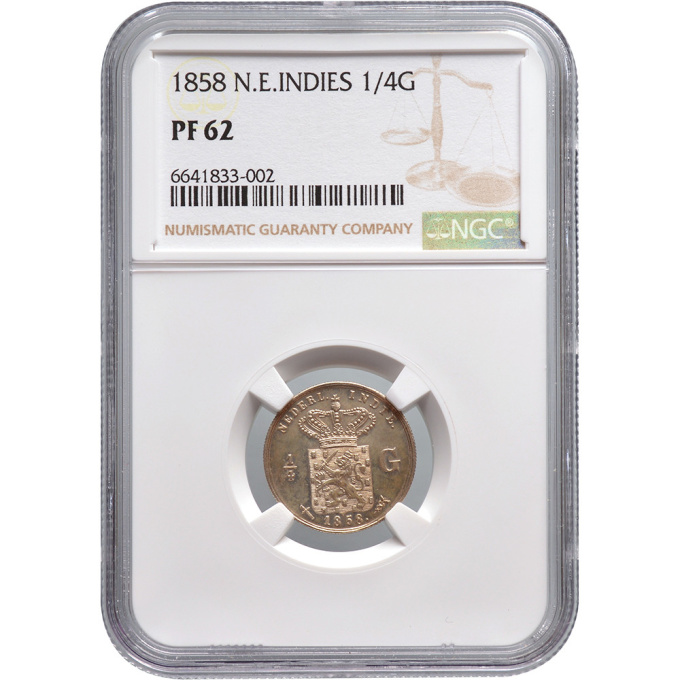 1/4 gulden Netherlands East Indies NGC PF 62 by Artiste Inconnu