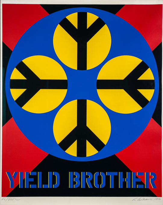 Yield Brother, 1971 – Screenprint on wove-paper, professionally framed, museum-glass by Robert Indiana