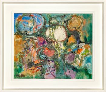 Mogens Balle – Composition (Figures), circa 1965 – oil on canvas, professionally framed by Mogens Balle