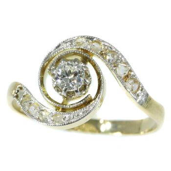 Belle Epoque diamond engagement ring so called tourbillon model or twister by Unknown Artist