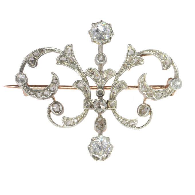 Victorian diamond double purpose jewel can be worn as pendant or brooch by Artista Desconhecido