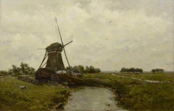 Windmill near Leidschendam by Paul Gabriel