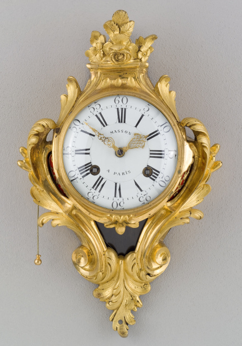 French Gilt Bronze Louis XVI Cartel Clock by Charles Masson