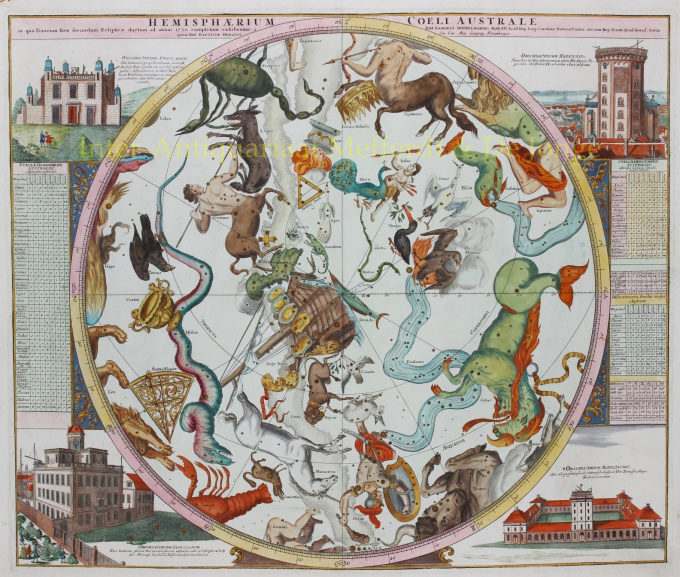 Hemelkaart sterrenbeelden  by Johann Baptiste Homann