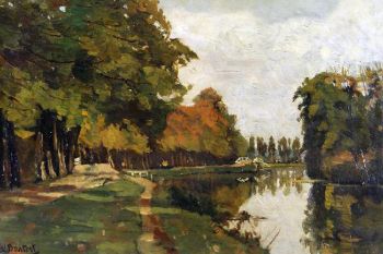 View on the river Vecht, close to Breukelen by Nicolaas Bastert