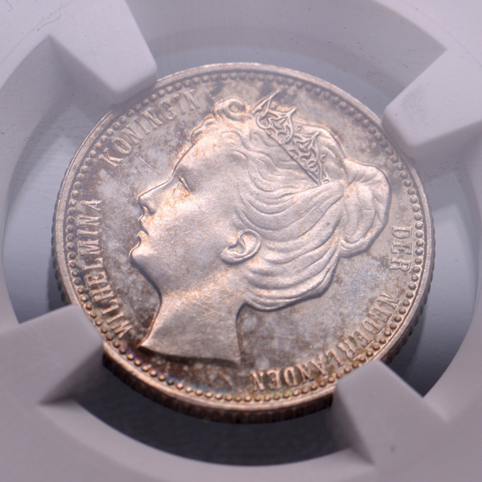 25 cent Wilhelmina NGC PF 62 by Onbekende Kunstenaar