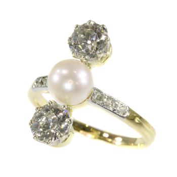 Vintage diamond and pearl engagement ring Belle Epoque period by Artista Desconocido