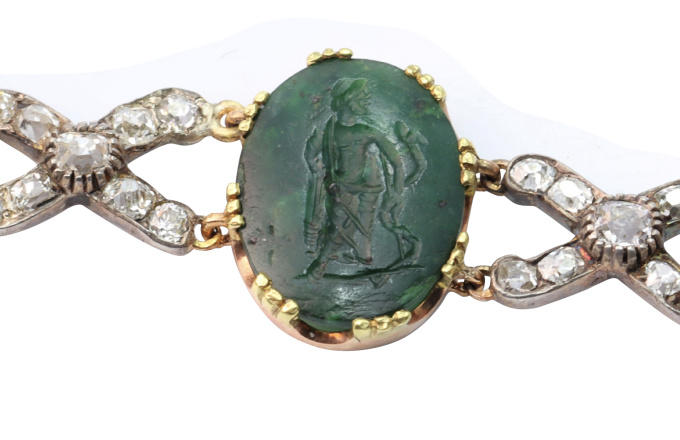 18th Century Diamond Bracelet with 2000-year-old Intaglios by Artista Sconosciuto