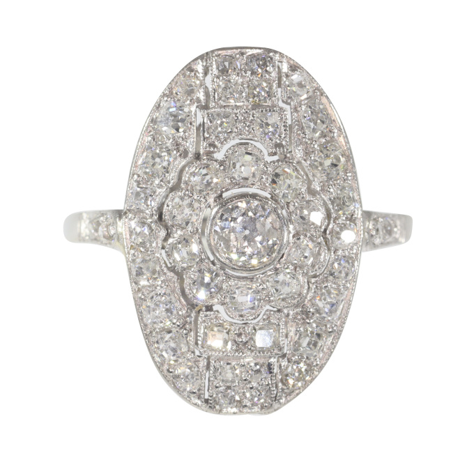 Vintage platinum Art Deco diamond engagement ring by Unknown Artist