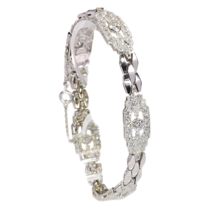 Vintage Fifties Art Deco diamond bracelet with 4.65 crt total diamond weight by Unbekannter Künstler