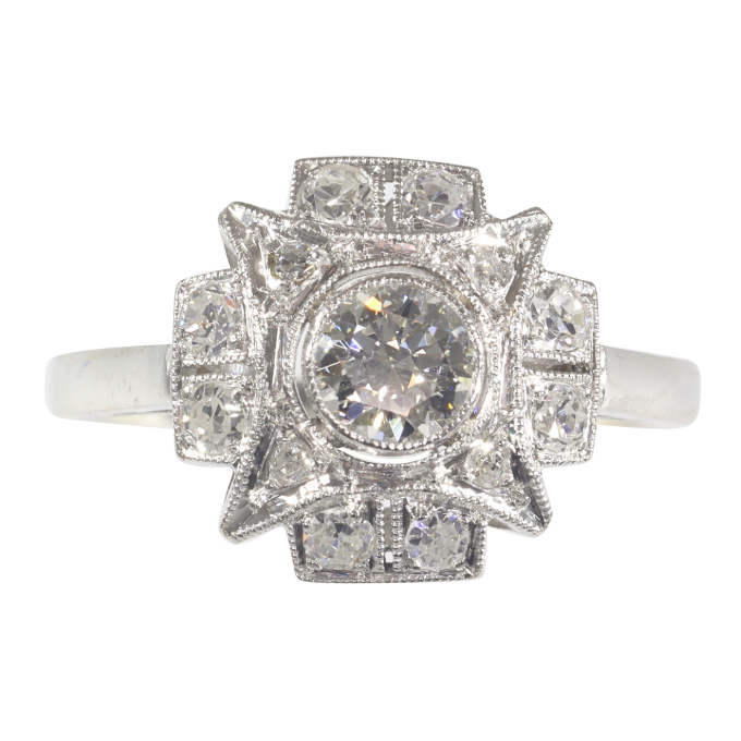 Vintage 1920's Art Deco diamond engagement ring by Artista Sconosciuto