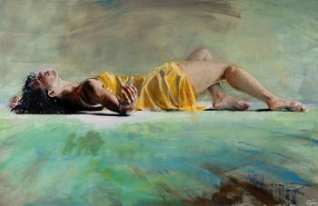 Take me Higher Oil on canvas   90 x 140 cm y 2024 by Lizette Luijten