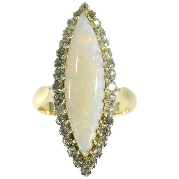 Original Antique Victorian opal and diamond ring by Artiste Inconnu