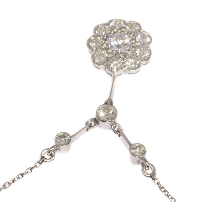 Vintage Art Deco platinum diamond chandelier necklace by Artista Desconocido
