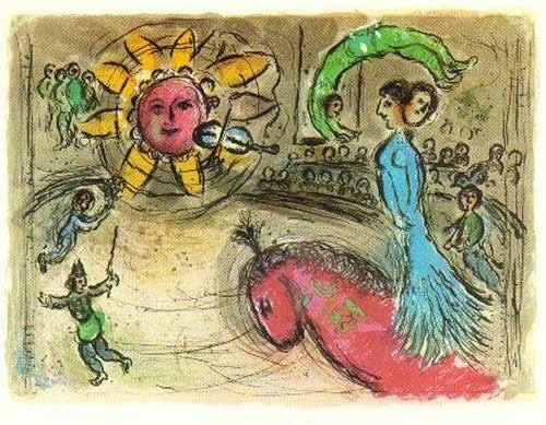 Soleil au Cheval Rouge by Marc Chagall