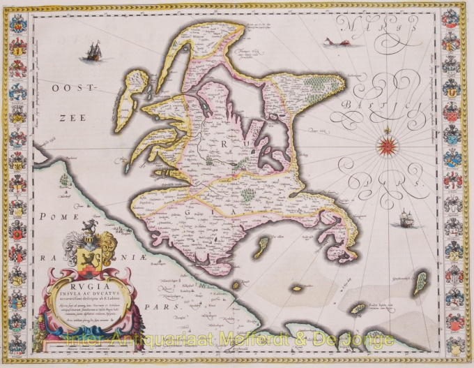Rügen antique map  by Willem Blaeu