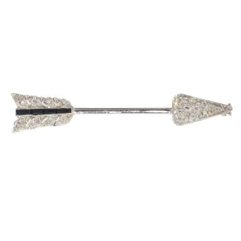 Vintage Art Deco diamond arrow pin by Unknown Artist