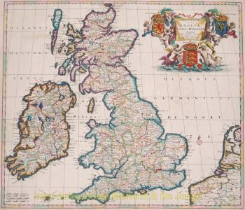Brtitish Isles antique map  by Danckerts