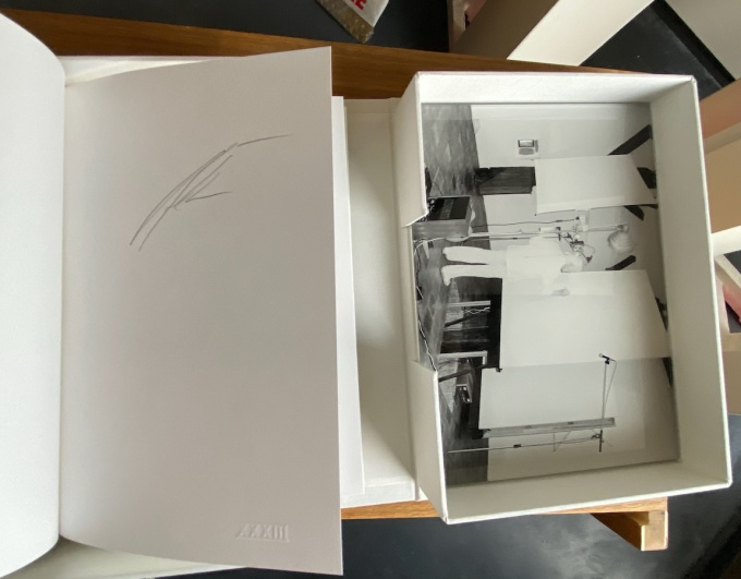 Special book edition (signed) and small artwork by ROMAN OPALKA: "TIME PASSING" by Roman Opalka