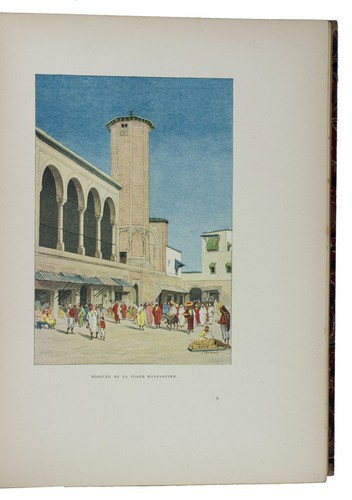 150 beautiful chromolithographs of 19th-century Tunis with ca. 100 proofs without letterpress text bound in by Charles Lallemand