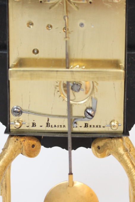 A fine Swiss gilt brass night clock 'vielleuse' B. Blaser A Berne, circa 1750 by B. Blaser Berne