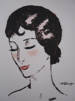 Girl with closed eyes by Kees van Dongen