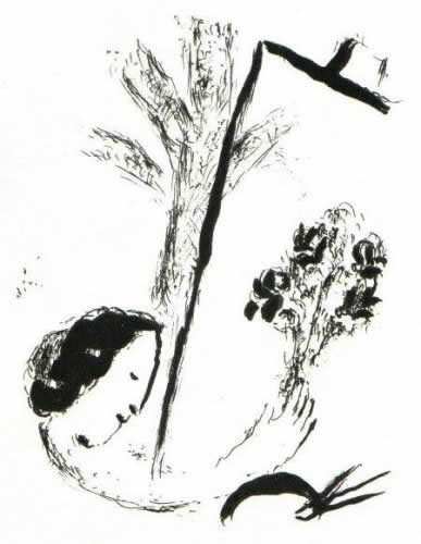 Le Bouquet à la Main by Marc Chagall