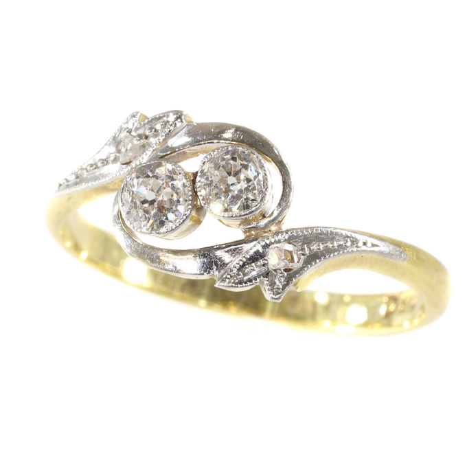 Estate engagement ring cross over or the romantic toi et moi by Unknown Artist