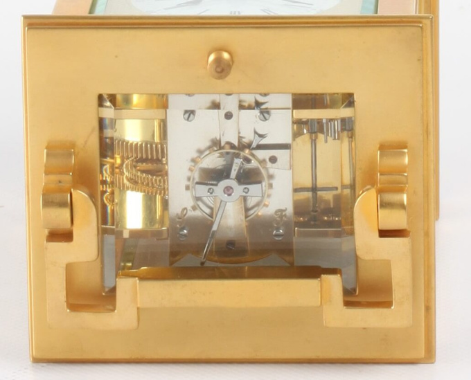 A French gilt brass Anglaise carriage clock with repeat, circa 1880. by Artista Sconosciuto