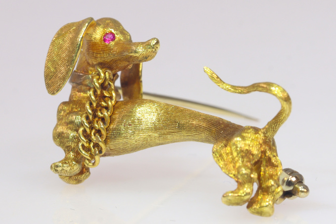 vergoldet Halskette mit dem Bild eines Hundes Art Dog DE Saluki 