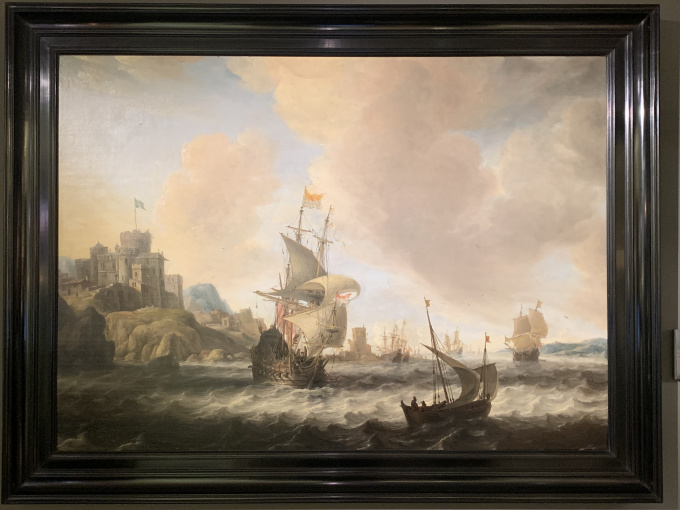 A Dutch Three-master and other ships off ‘T’Sondt’ a Rocky Swedish Coast by Jan Abrahamsz. van Beerstraten