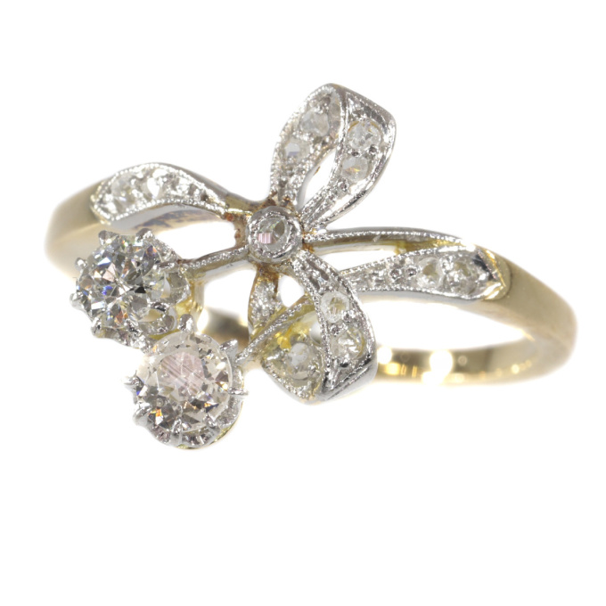 Charming Belle Epoque ring with diamonds by Onbekende Kunstenaar