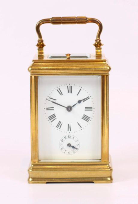 A French brass carriage clock with alarm, circa 1890 by Unbekannter Künstler
