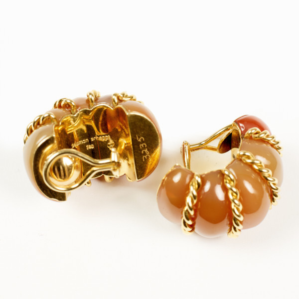 Seamann Schepps agate Shrimp earrings by Seaman Schepps