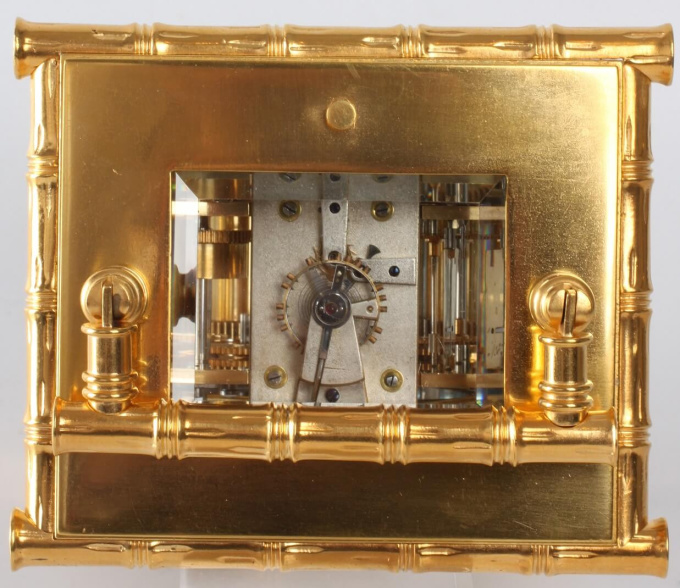 A French gilt 'Bamboo case' carriage clock, circa 1890 by L.F.