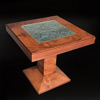 Art deco wooden table by Marius Ernest Sabino