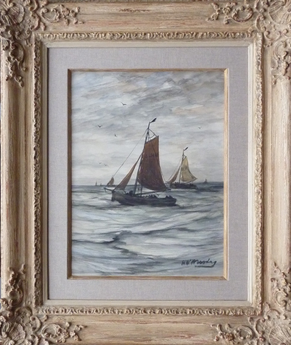 Bomschuiten at Sea by Hendrik Willem Mesdag