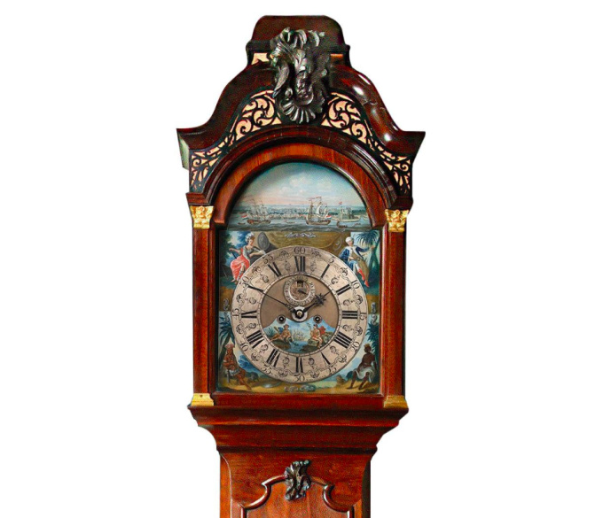 A Surinam-themed Amsterdam long-case clock by Unknown Artist
