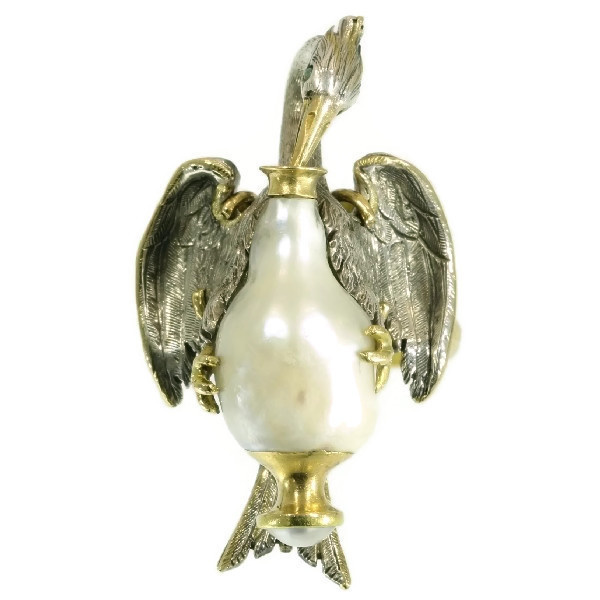 Object d'art - French antique Victorian object depicting Aesops fable by Onbekende Kunstenaar