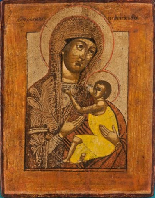 Russian icon: Mother of God Ovepetskaja  by Artista Sconosciuto