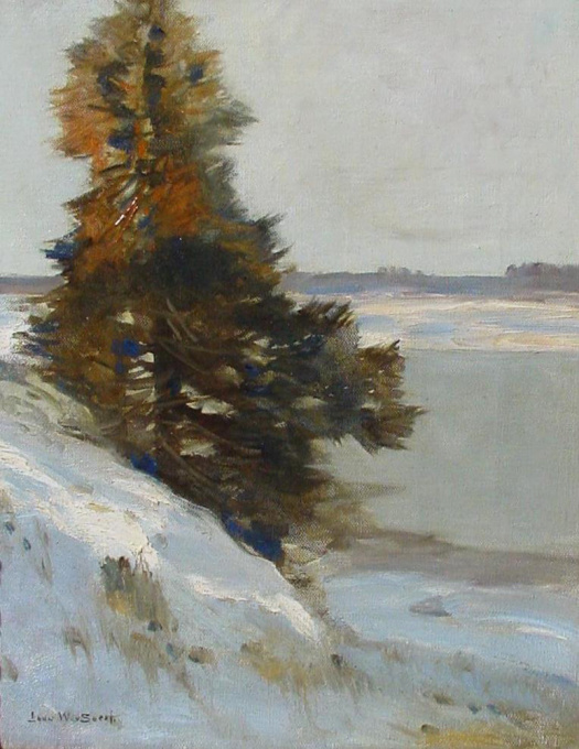 Winter landscape by Louis van Soest