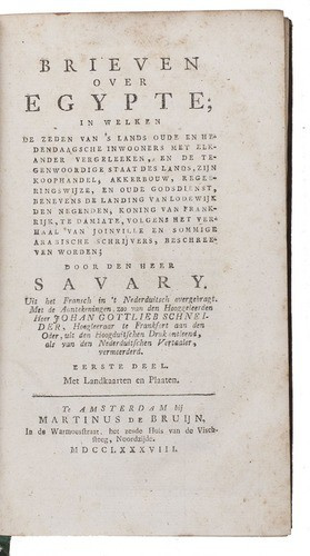 Savary’s literary letters on Egypt, in attractive contemporary binding by Claude-Etienne Savary