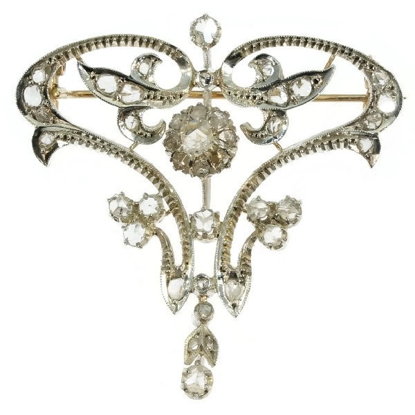 Art Nouveau diamond brooch pendant by Unbekannter Künstler