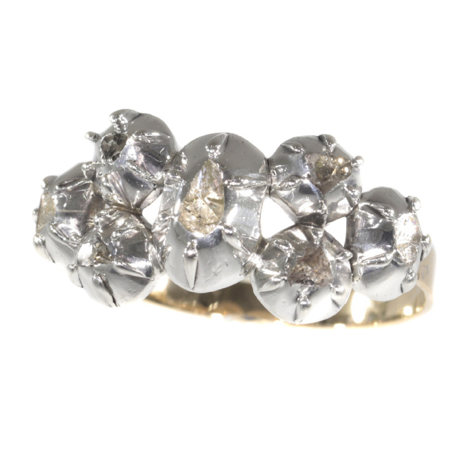 Antique ring with rose cut diamonds Victorian age by Onbekende Kunstenaar