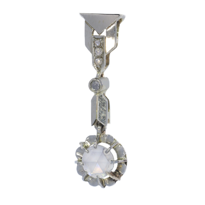 Vintage Art Deco large rose cut diamond pendant by Artista Desconocido