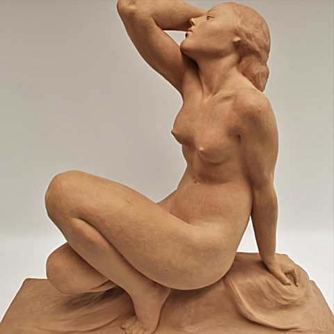 'NU FÉMININ' AN ART DECO sculpture  by Jean Ortiz