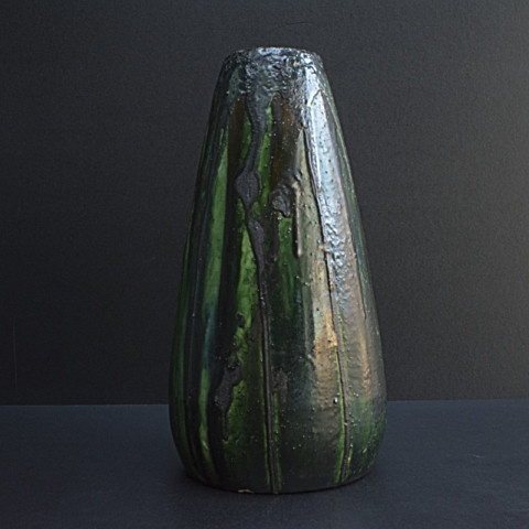 Large art nouveau vase with experimental glaze by arthur craco